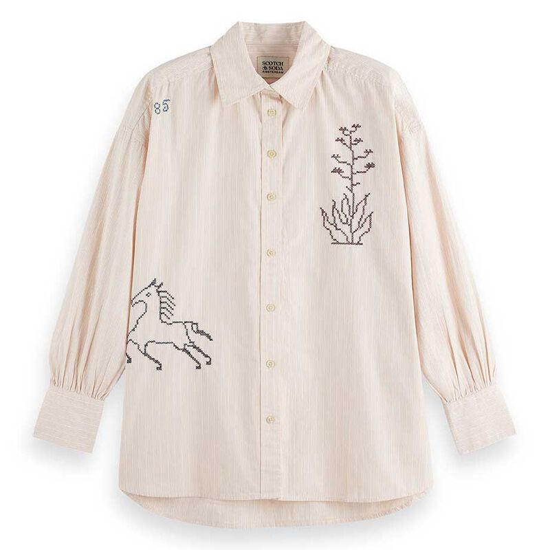 Scotch & Soda Embroidery Girlfriend Shirt image number 2